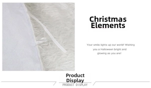 Détail de la jupe de sapin de Noël en peluche blanche avec des liens en ruban