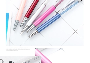 Metal crystal stylus ballpoint pen set, smooth writing with touch screen capacitive tip.