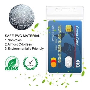 Portatarjetas vertical de PVC transparente e impermeable con tres agujeros para colgar