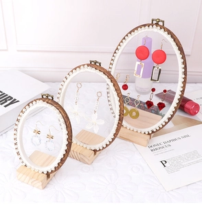 Lace and pearl jewelry display stands in three sizes for earrings and nail art