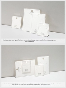 Detailed set of premium paper cards with hooks for jewelry display and packaging