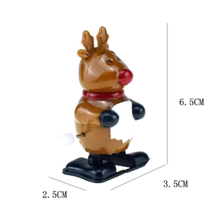 Detailed dimensions of the brown reindeer wind-up toy, height 6.5cm, width 3.5cm
