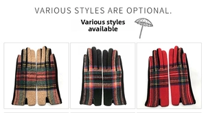 Detailed comparison of various Scottish plaid wool warm gloves in three stylish patterns