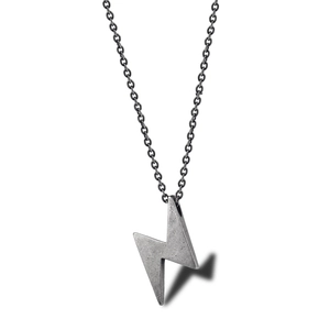 Vintage Lightning Bolt Pendant Necklace Stainless Steel Hip Hop Punk Style For Men And Women