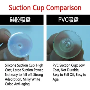Car suction cup phone holder comparing durable silicone vs PVC material for dash or desk