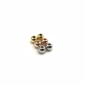 Polished round metal beads in gold, rose gold and silver finishes for DIY jewelry making