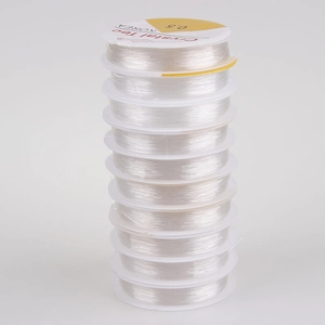 0.5mm clear crystal elastic cord for DIY jewelry making with multiple spools stacked