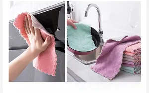 Detail of microfiber kitchen cloth with diamond texture and wavy edge for cleaning