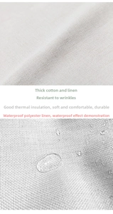 Detail of waterproof heat-resistant cotton linen fabric with thick textured weave
