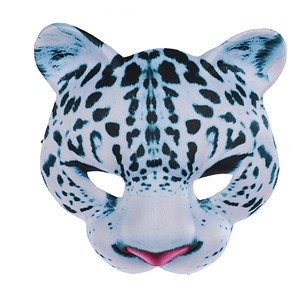 Realistic snow leopard print EVA half face animal mask for Halloween party cosplay