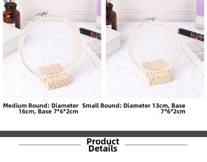 Lace and pearl earring display stands with wooden bases in 13cm and 16cm sizes