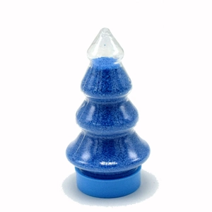 Sable hydrophobe magique en bouteille sapin de Noël avec particules de sable bleu