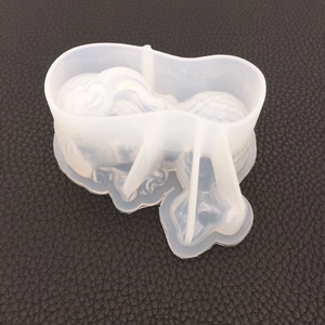 Detailed top view of a 3D translucent silicone mold for DIY resin and plaster crafts