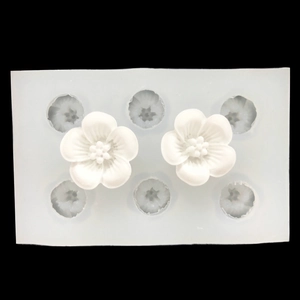 Stampo in silicone a fiore per resina e argilla con sei piccoli motivi floreali