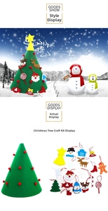 Detailed DIY felt Christmas tree kit with Santa and reindeer ornaments for kids