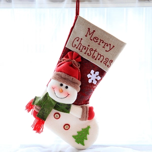 Festive Christmas stocking with 3D snowman character and Merry Christmas embroidery