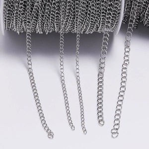 Detailed close-up of 1.5mm silver stainless steel sausage chains for DIY jewelry making