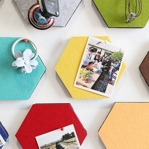 Colorful hexagonal felt wall tiles in various colors for creative home wall decoration