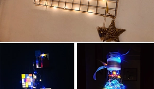LED copper wire string lights used for wall decor, desk display, and glass bottle lighting