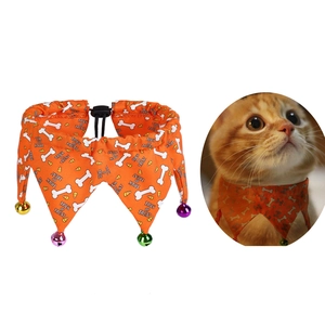 Pet Halloween Collar Adjustable Polyester Neckband With Colorful Bells For Cats And Dogs Holiday Party Decoration