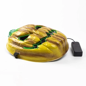 Halloween glowing pumpkin mask with green EL cold light wire and battery controller