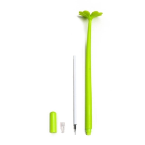 Creative green four-leaf clover gel pen with soft silicone body and detachable components