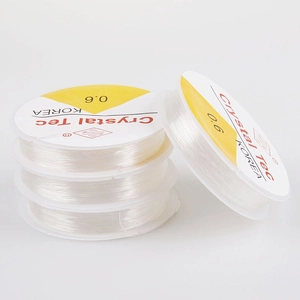 0.6mm clear elastic crystal string for DIY beaded jewelry making and bracelets
