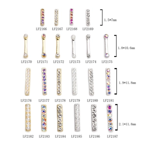 Nail Art Decoration Charms Gold Silver Metal Bar Alloy Rhinestone Artificial Pearl DIY Luxury Manicure Accessories