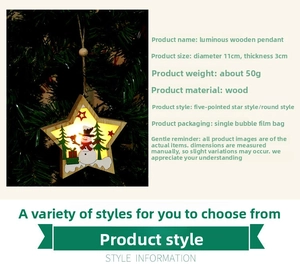 Macro detail of star-shaped glowing wooden Christmas ornament with internal snowman motifs