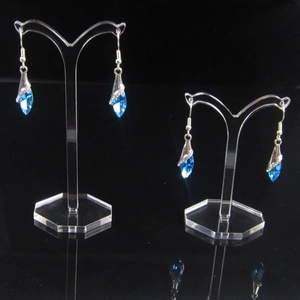 Acrylic Earring Display Stand Transparent Jewelry Holder Y Shaped Stud Showcase Rack With Stable Base For Countertop