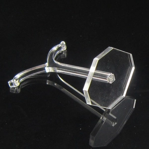 Transparent acrylic jewelry display stand with octagonal base for earrings and studs