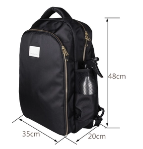 Macro view of portable hair tool backpack with size dimensions 48x35x20cm for professionals
