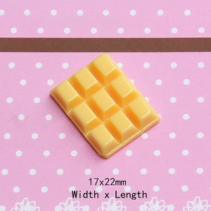 Miniature lemon yellow resin chocolate charm for DIY crafts, 17x22mm glossy finish