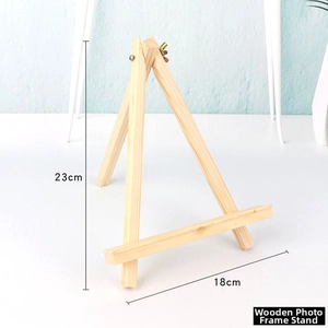 Foldable 23cm natural pine wood easel stand for earring display and small photo frames