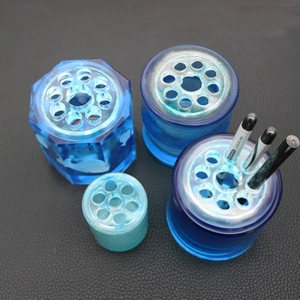 Stampo In Silicone Per Portapenne DIY Superficie A Specchio Colata In Resina Epossidica Foro Multiplo Grado Alimentare Cancelleria