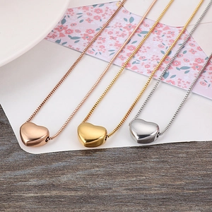 Titanstahl Herzanhänger Halskette Set in Roségold, Gold und Silber Ausführungen