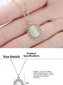 Close-up of sunflower pendant with cat eye stone and small zircons showing 20mm size