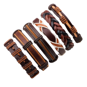 Men Vintage Braided Leather Bracelet Retro Punk Multi Layer Cowhide Rope Bracelets For Men Daily Jewelry Gift
