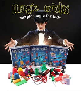 Dettagli del set di trucchi magici per bambini con tazze, palline e carte per 35 giochi