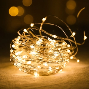 Warm white LED copper wire fairy lights for bedroom decoration and outdoor waterproof events