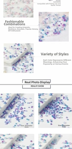 Detailed view of 3mm and 4mm iridescent half round ABS imitation pearls for DIY crafts