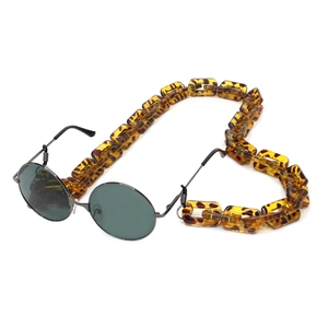 Round Sunglasses And Acrylic Glasses Chain Tortoiseshell Chunky Link Eyeglass Strap Anti-Slip Lanyard Fashion Accessory Women