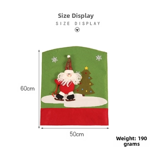 Size chart for 60x50cm Christmas chair cover with Santa Claus ski motif