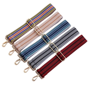 Wide Bag Strap Adjustable Colorful Woven Fabric Replacement Shoulder Crossbody Belt Bohemian Ethnic Style Geometric Pattern