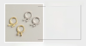Detail view of S925 sterling silver hoop earrings with dimensions 7.5mm inner diameter