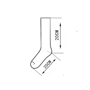 Technical line drawing showing cotton crew sock dimensions with 20CM tube and sole length