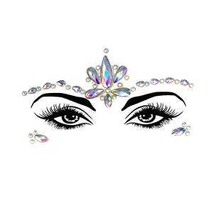 Luminous Halloween face jewels and crystal rhinestone stickers for music festival makeup