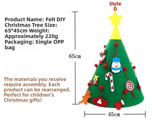 DIY felt Christmas tree kit for kids including colorful hanging ornaments, size 65x45cm
