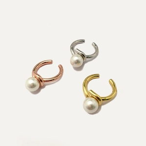 Natural Freshwater Pearl Twisted Open Ring Copper Adjustable Minimalist INS Style For Women Elegant Jewelry