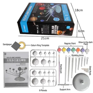 DIY solar system planetarium model kit for kids with paints and assembly tools